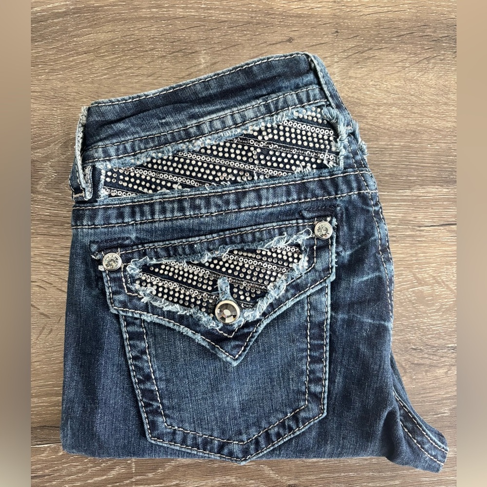 Miss Me Dark Blue Embellished Jeans